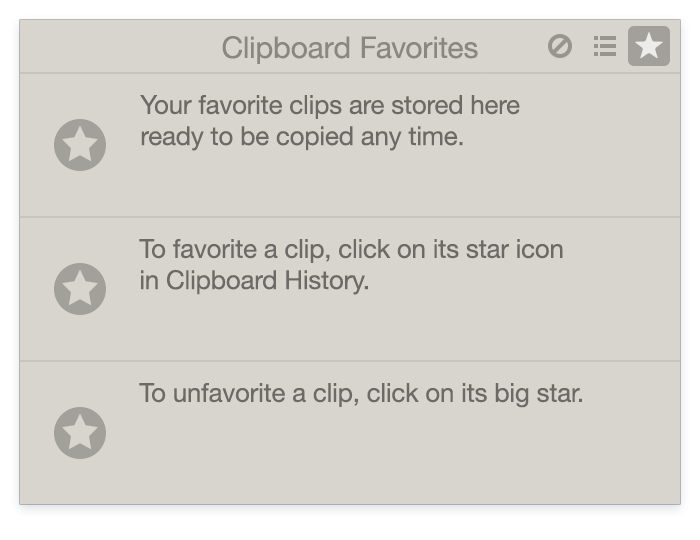 Clipboard favorite clips you use often