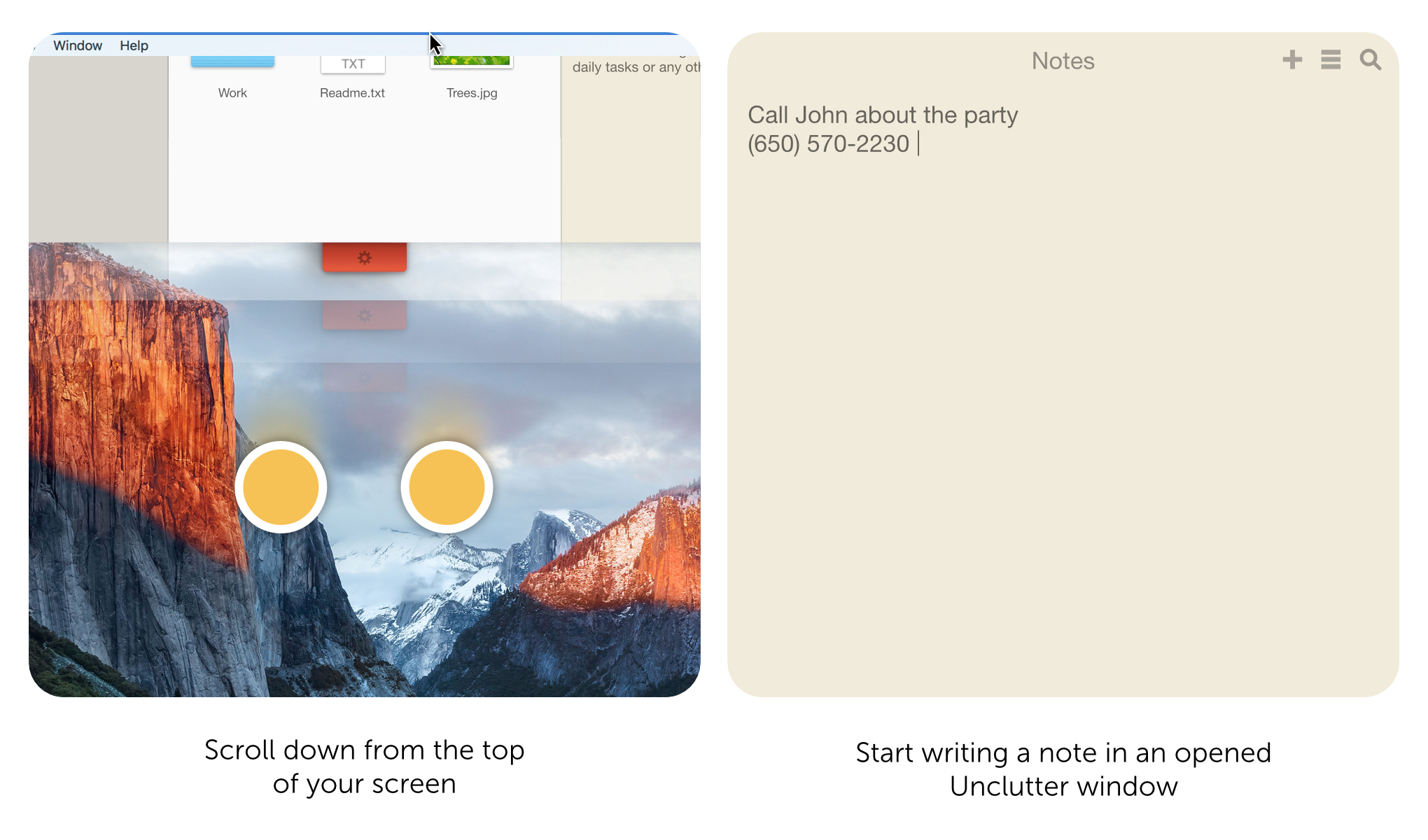 Here is the best way to take a note on Mac. Open Unclutter and start writing instantly.