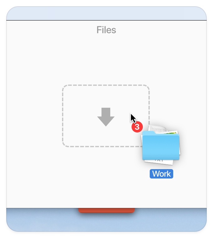 Unclutter Files (Drop Zone). Drag & Drop items inside.