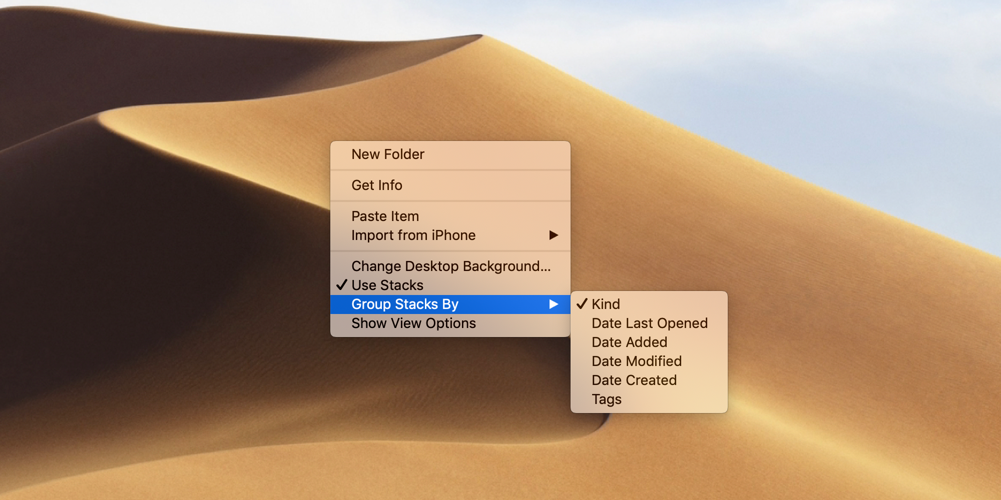 New MacOS Mojave Features - Stacks. To clean up the Desktop and keep it tidy.