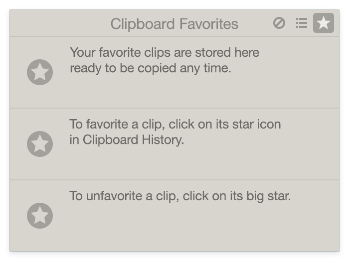 Unclutter Clipboard Favorites