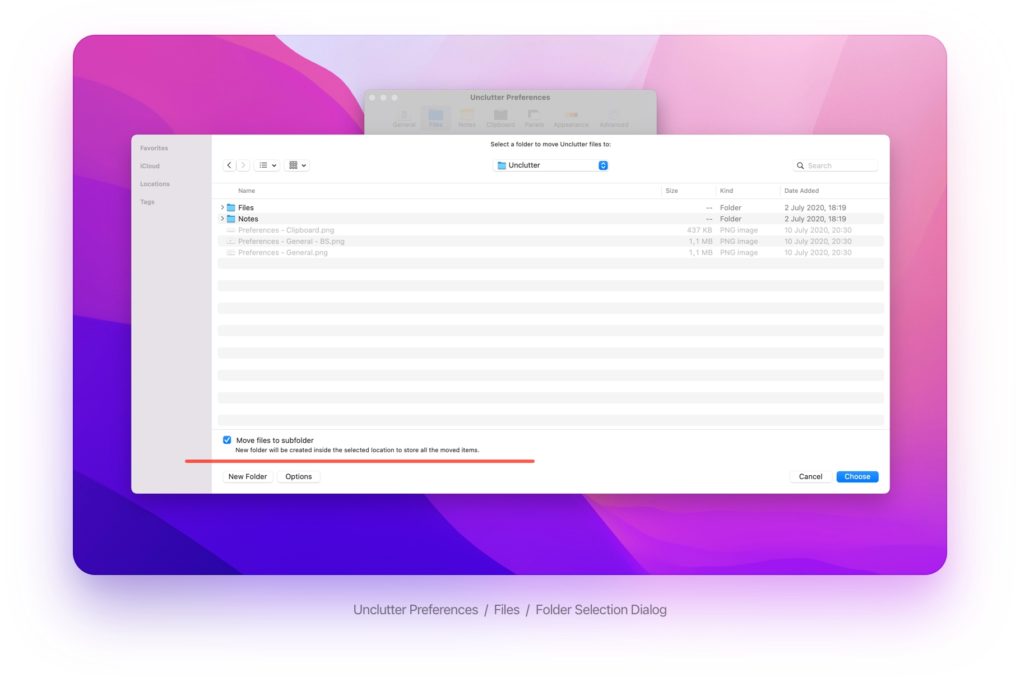 FAQ How to change storage folder for Unclutter Files and Notes (+sync