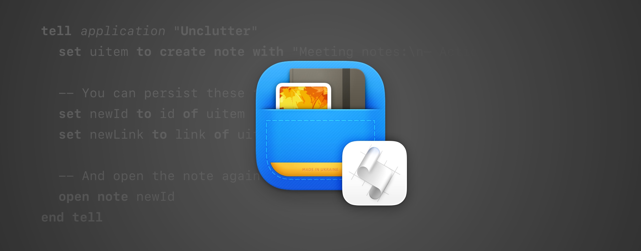 Scripting & Automation: Unclutter now supports AppleScript