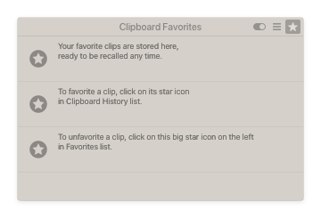 Unclutter Clipboard - Favorites