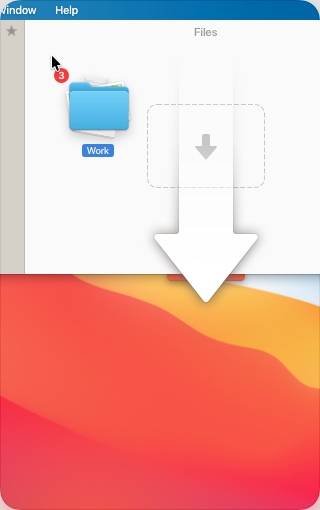 Unclutter - Drag files to the top of the screen