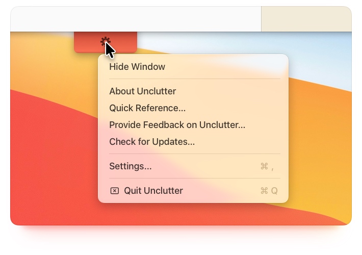 Application Menu (Red Label)